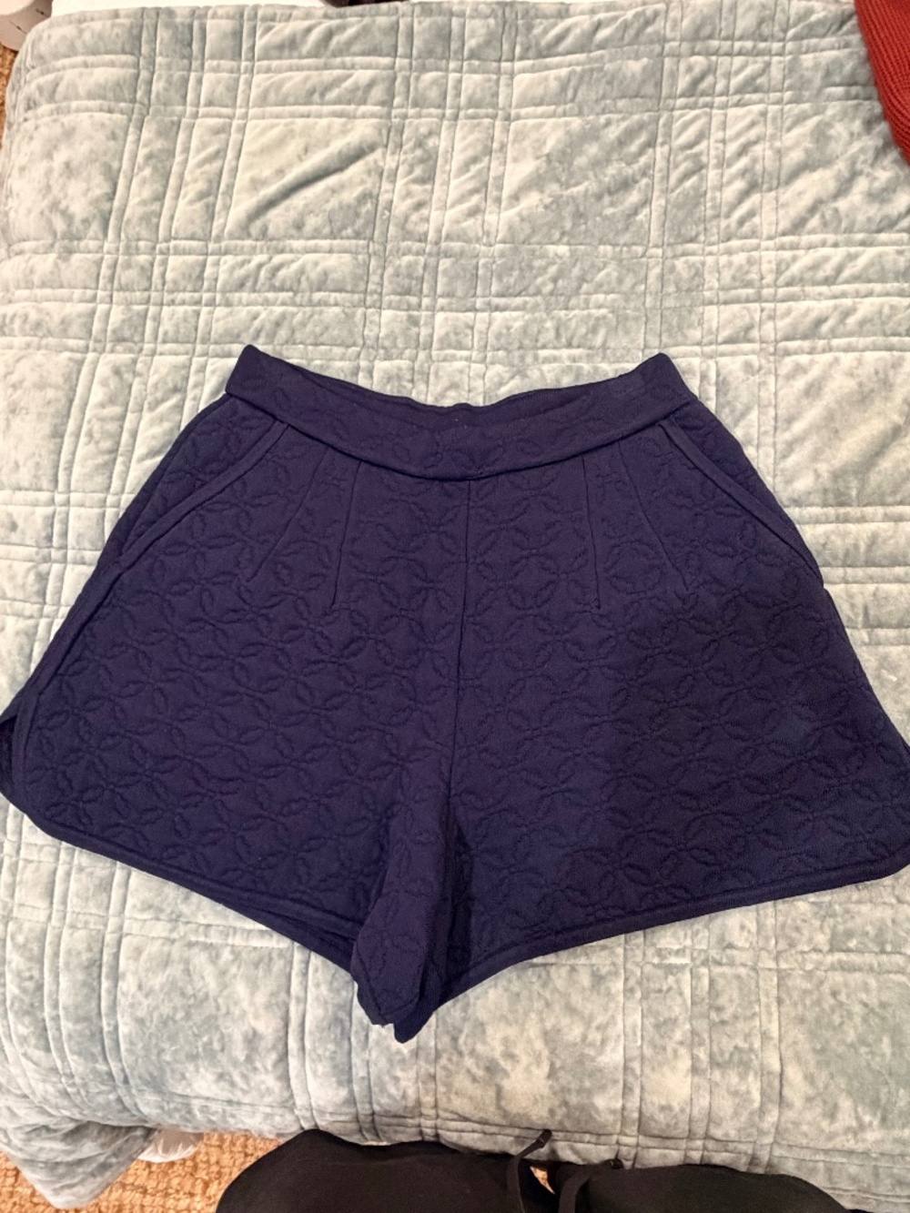 Maje Knit Navy High Waisted Shorts - FR 36/ US 4